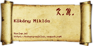 Kökény Miklós névjegykártya