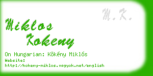 miklos kokeny business card
