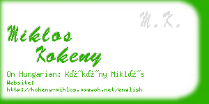 miklos kokeny business card